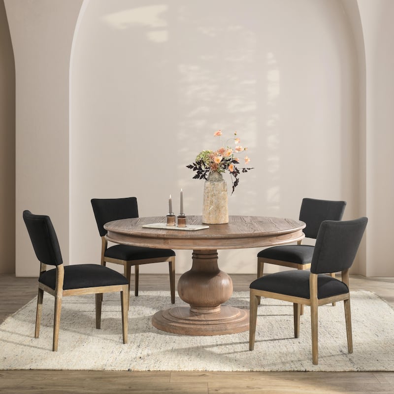 Beatriz Reclaimed Wood 60-inch Pedestal Dining Table by Kosas Home - Rustic Taupe