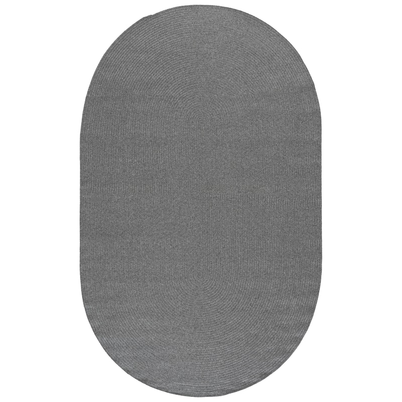 SAFAVIEH Handmade Braided Shabana Casual Lavada Rug - 5' x 8' Oval - Dark Grey