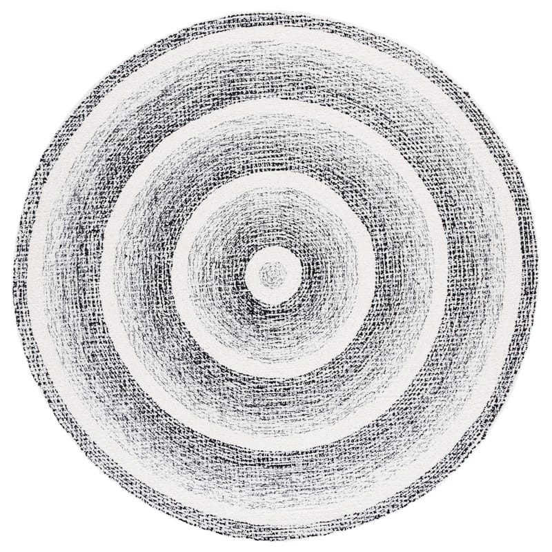 SAFAVIEH Handmade Pine Jodine Modern Wool Rug - 6' Round - Black/Ivory