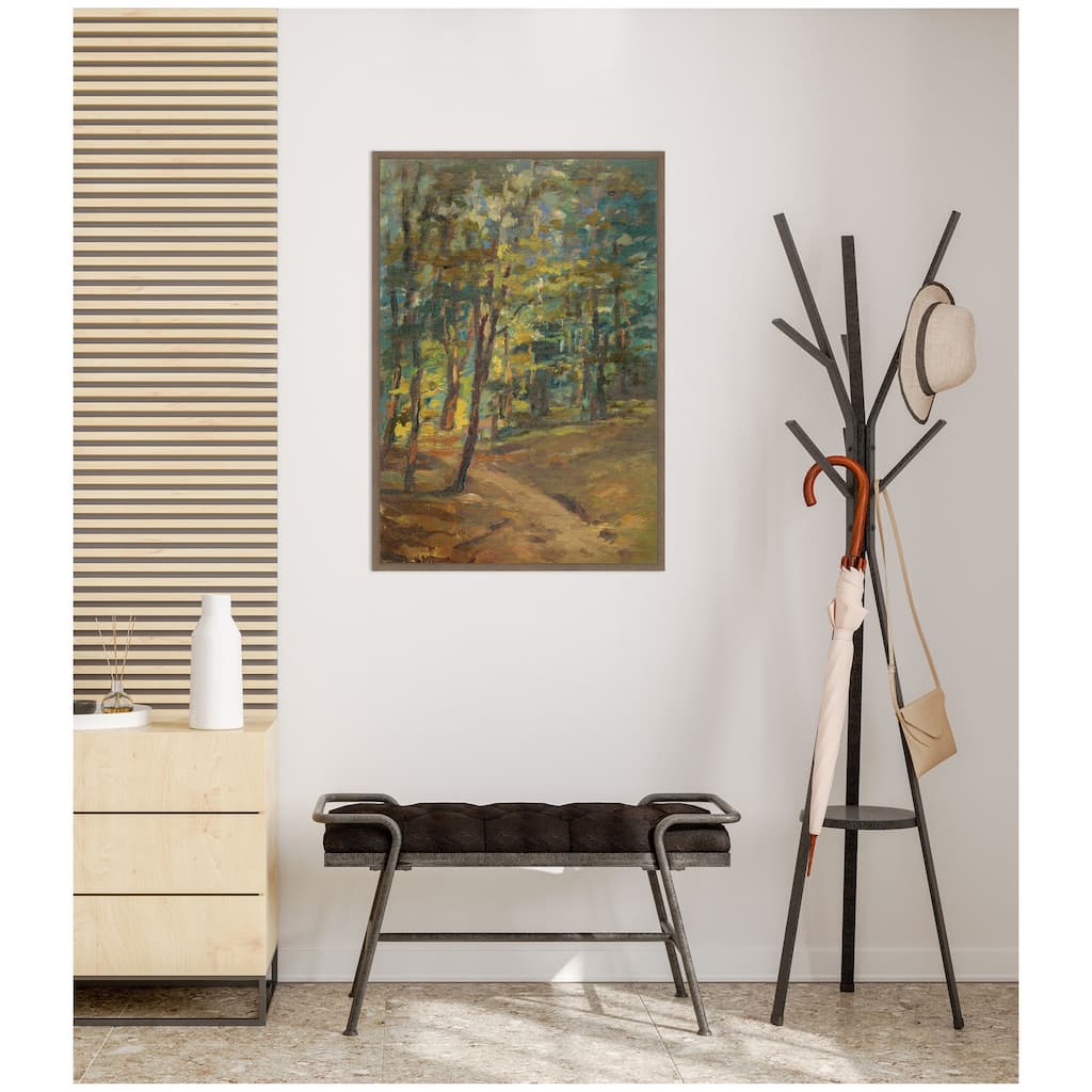 Kate and Laurel Forest interior by Leopold Horovitz by Nostalgia Prints Framed Canvas Wall Art Print