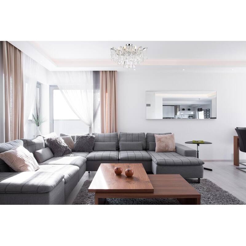 Fleur Illumination Flush Mount D:24in H:17.5in Lt:6 Chrome Finish