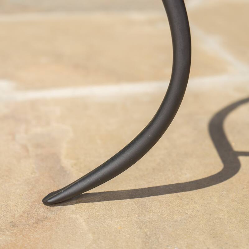 Han Outdoor Round Ceramic Tile Side Table with Iron Frame by Christopher Knight Home