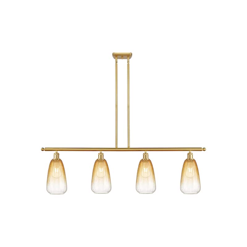 Innovations Lighting Endless Possibilities Ballston - Brookhaven Almond - 4 Light 48" Stem Hung Island Light - Satin Gold/Amber