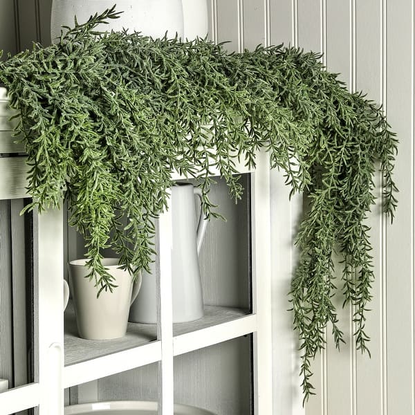 slide 2 of 4, Natural Touch Rosemary Garland 48"