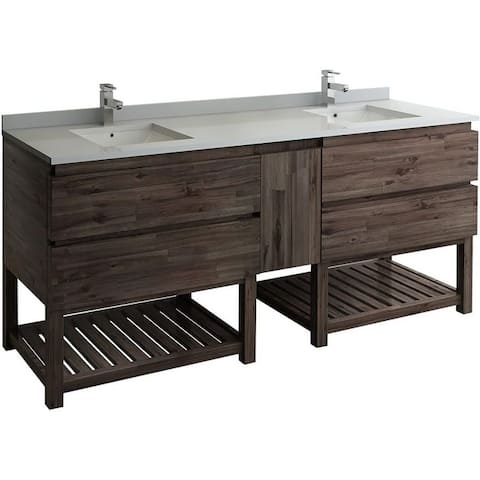 Fresca Formosa 84" Free Standing Double Basin Vanity Set with Cabinet