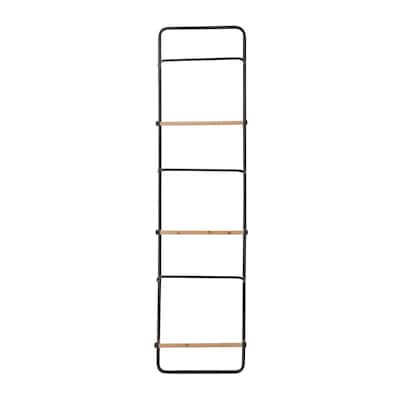 Metal Wall Mounted 6 Rack Ladder - Black or White - Roche River Decor