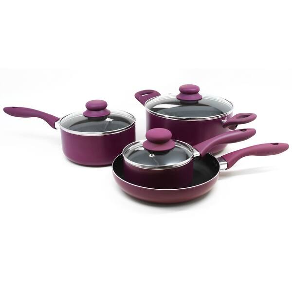 Gibson Colorsplash Branston 7 pc Cookware Set Purple Overstock
