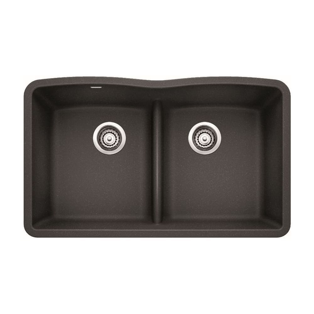 Shop Blanco 442075 Diamond 32 Silgranit Granite Composite Undermount Equal Double Bowl Kitchen Sink With Low Divide Anthracite Overstock 16297053