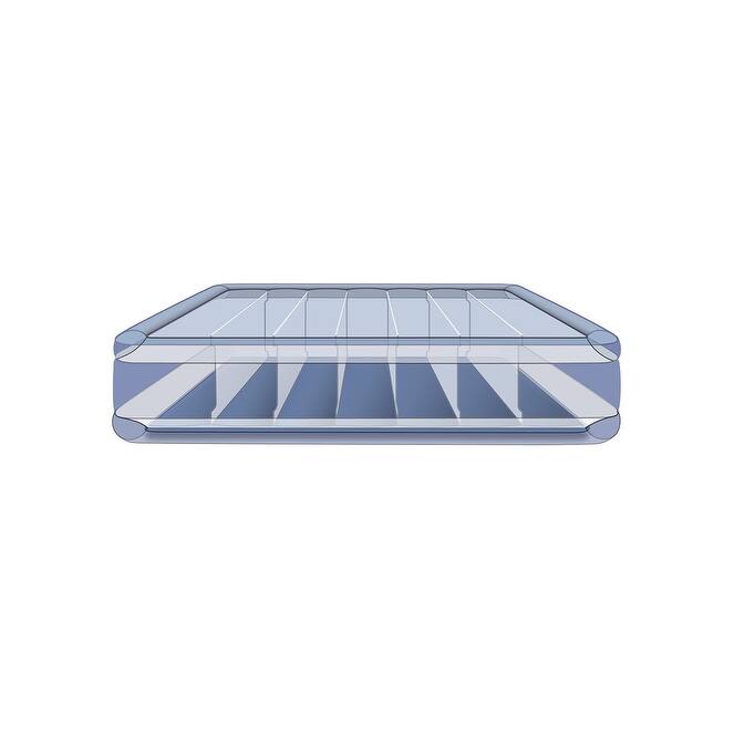 Beautyrest Hi Loft Raised Air Mattress with External Pump - Inflatable Bed with Edge Support, Puncture-Resistant Vinyl