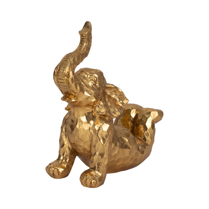 Sagebrook Home Polyresin Gold Figurines Elephant