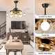 preview thumbnail 13 of 19, 48 Inch Retractable Clear 4-Blade Modern Sputnik Ceiling Fans with Light (excl.bulb) Luxury Chandelier