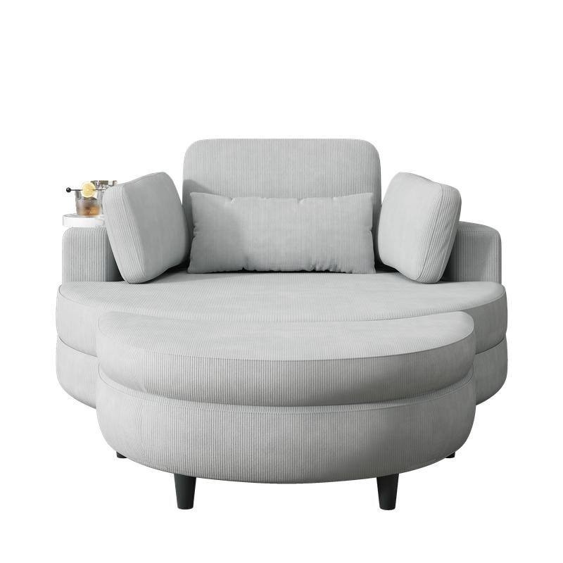 51“ beige corduroy sofa Circular lounge chair