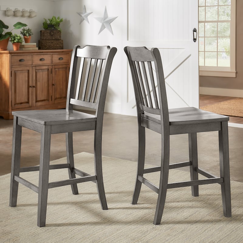 Eleanor Slat Back Wood Counter Chairs (Set of 2) by iNSPIRE Q Classic