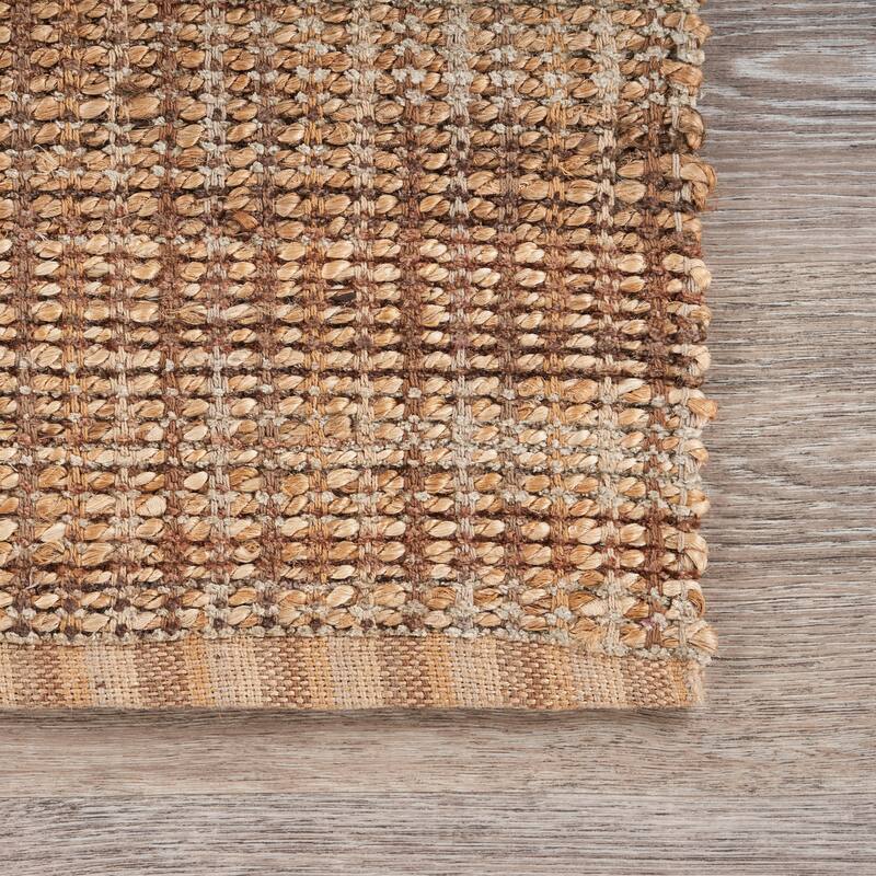 Nevaeh Farmhouse Geometric Braided Jute Indoor Area Rug by Sevita