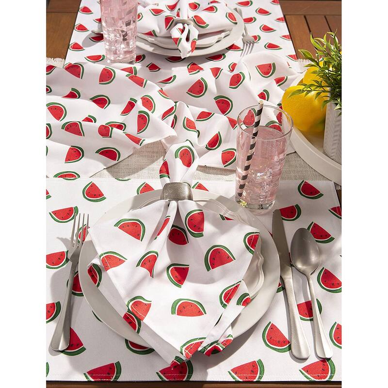 Watermelon Outdoor Table Runner - 72" - White and Red