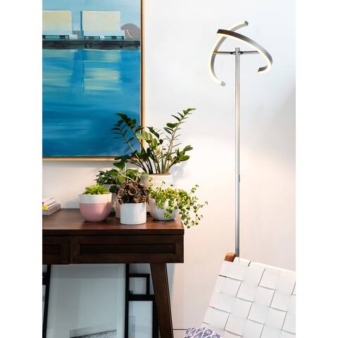 Brightech Halo Split LED Floor Lamp - Silver