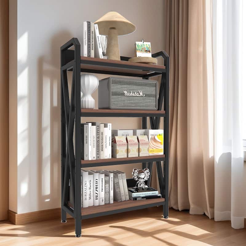 55" Bakers Rack Storage shelves 4-Level mental and wooden kitchen shelves,Kitchen Organizers and Storage