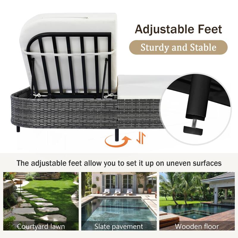Iron Frame Outdoor Bed Loveseat