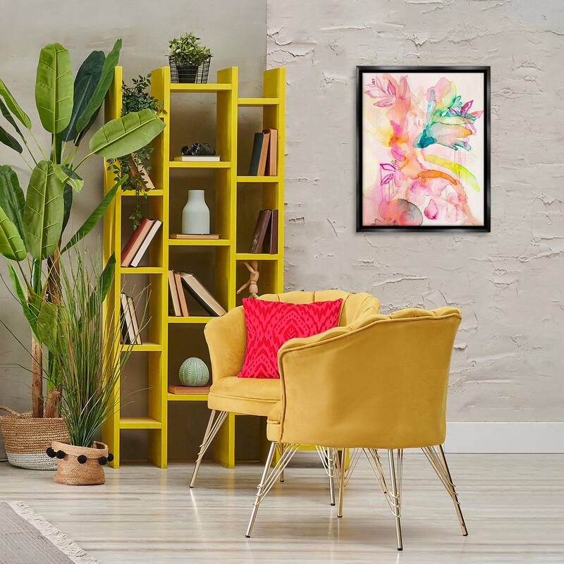 Stupell Watercolor Island Florals Framed Floater Canvas Wall Art Design By Gemma Bardot