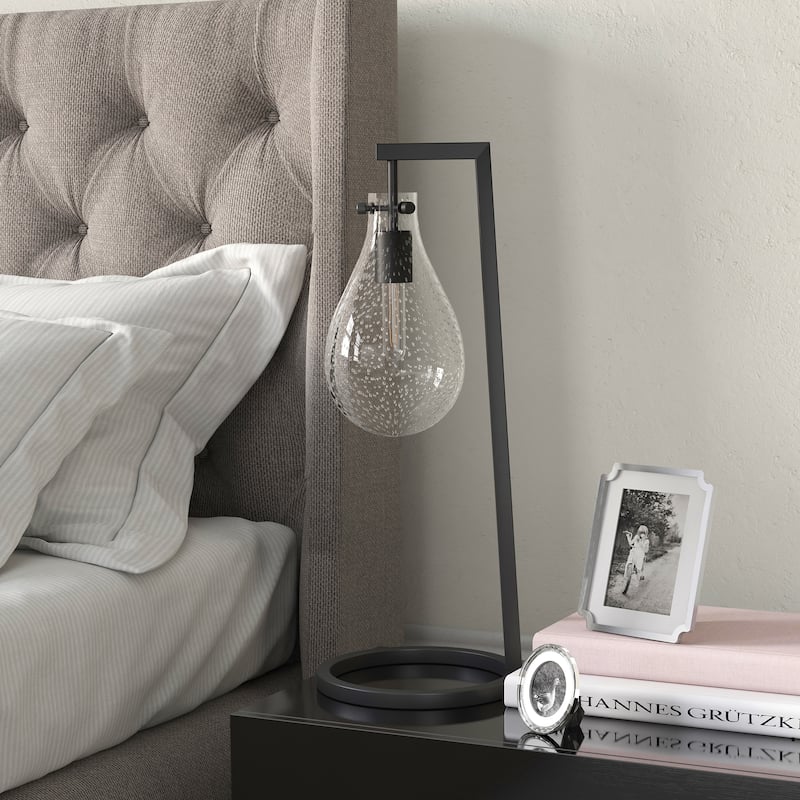 Carson Carrington Salabacke Seeded Glass Table Lamp - Blackened Bronze/Glass