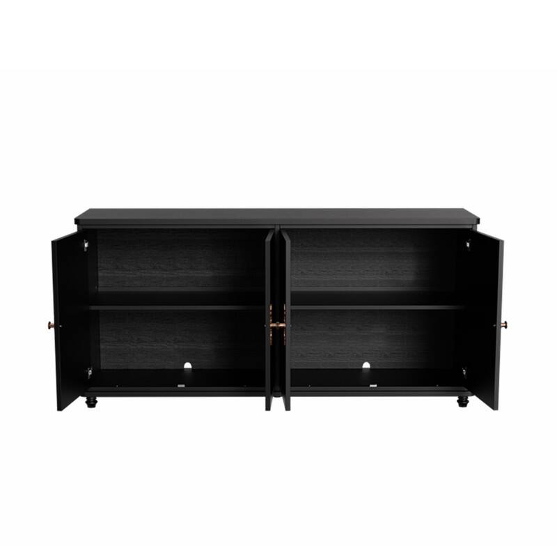 Mid Century Modern 60" Sideboard Cabinet with Adjustable Shelves and 4 Doors