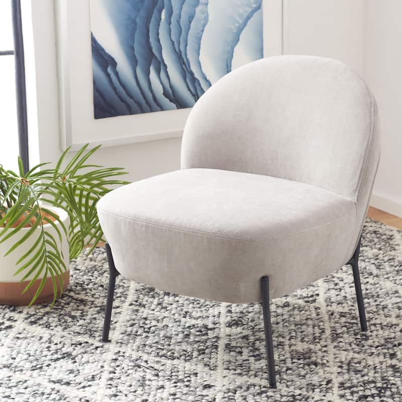 SAFAVIEH Geena Petite Velvet Slipper Chair - 21 In. W x 26 In. D x 26 In. H - 21Wx26Dx26H