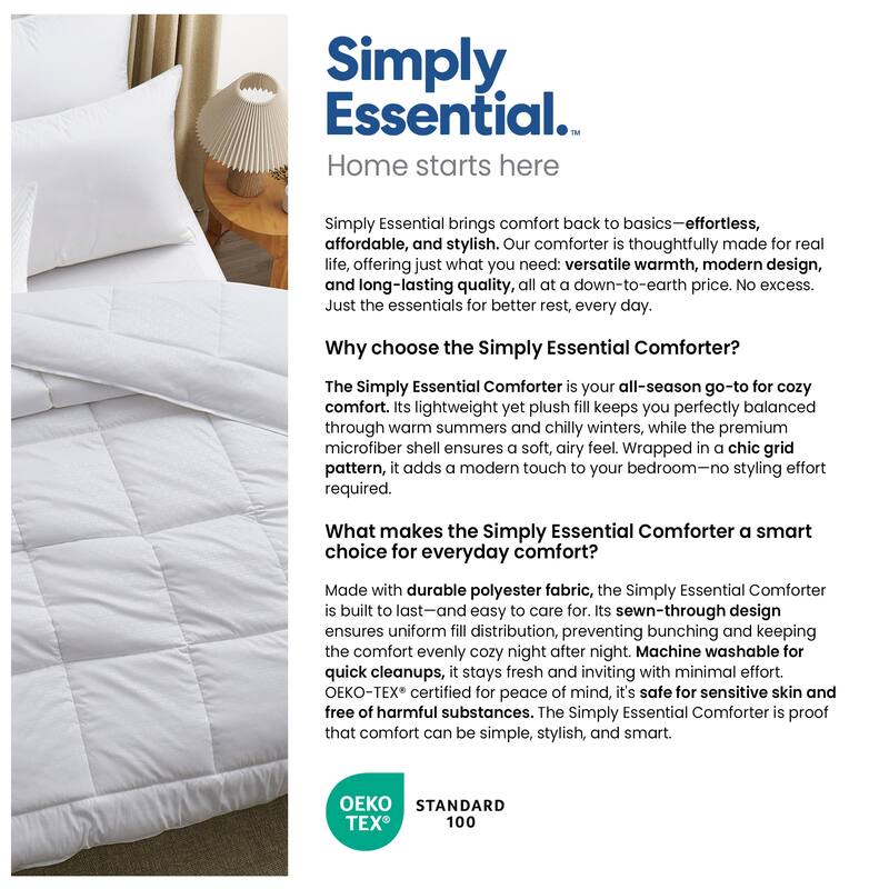 Simply Essential™ All Season Down Alternative Duvet Insert Comforter Soft Microfiber Shell