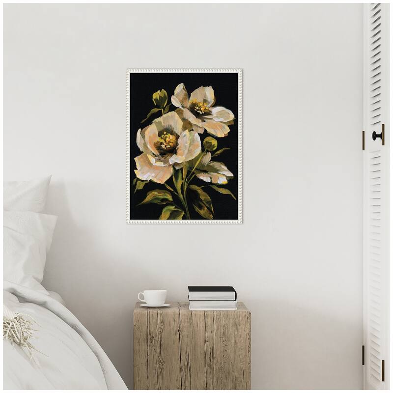 Kate and Laurel Sylvie Moody Floral 8 Framed Canvas by Annie Quigley
