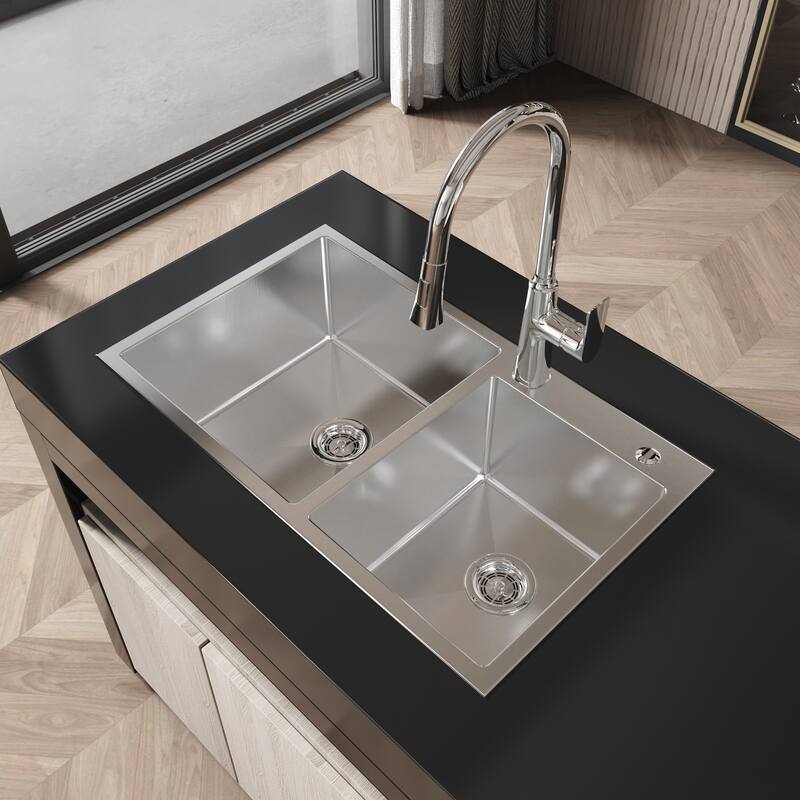 Stainless Steel Kitchen Sink, 30″x19″ Single Bowl, Undermount HandmadeSink in Black, with US Standard Drain and Hook