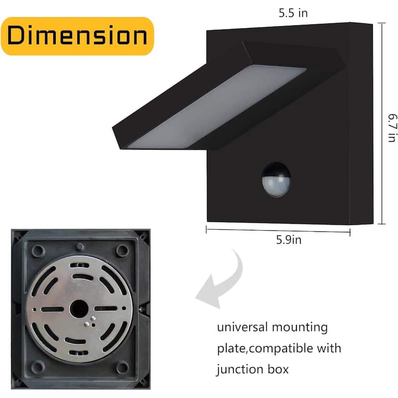 LED Motion Sensor Outdoor Wall Sconce Light