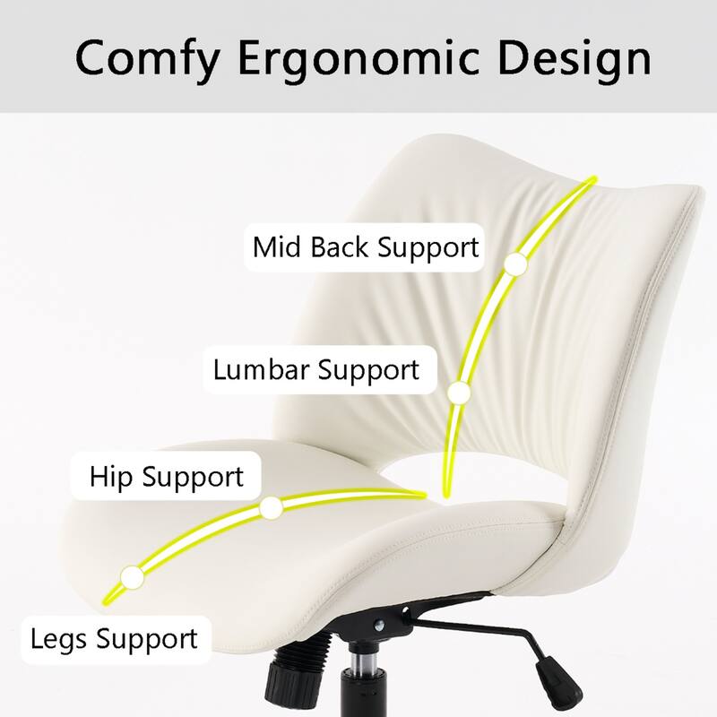 Ergonomic Faux Leather Office Chair, Swivel Task Chair