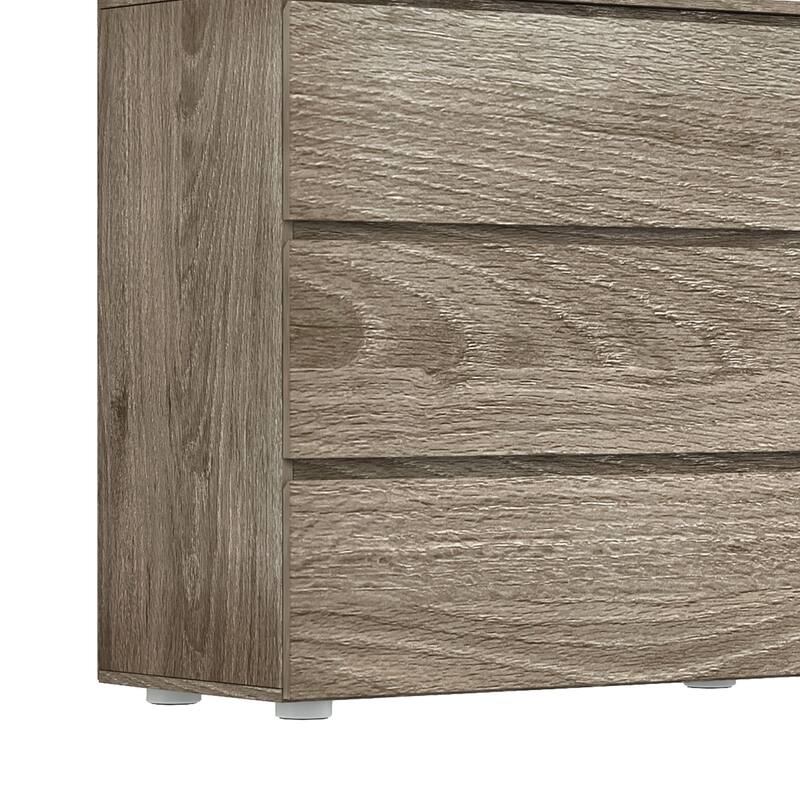 Timechee 6 Drawer 59'' W Chest&Dresser White/Dark Brown