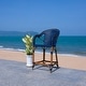 preview thumbnail 17 of 68, SAFAVIEH California Outdoor Bistro 26-inch Counter Stool with Arms - 23" W x 26" D x 43" H