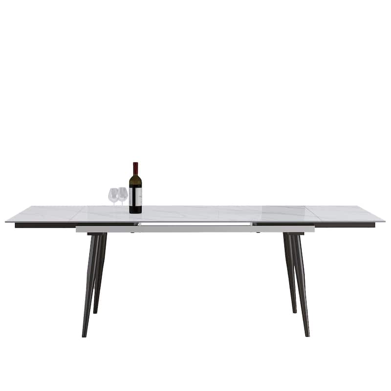 9 - Piece Extendable Sintered Stone Dining Table Dining Set for 8 Person