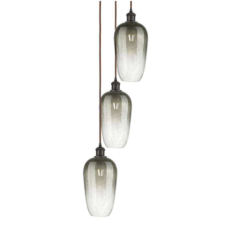 Innovations Lighting 113B-3P-46-14 Brookhaven Flute Pendant Brookhaven - Oil Rubbed Bronze / Slate