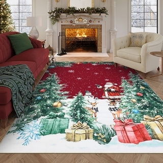 Christmas Area Rugs for Living Room Bedroom Xmas Snowflakes Tree ...