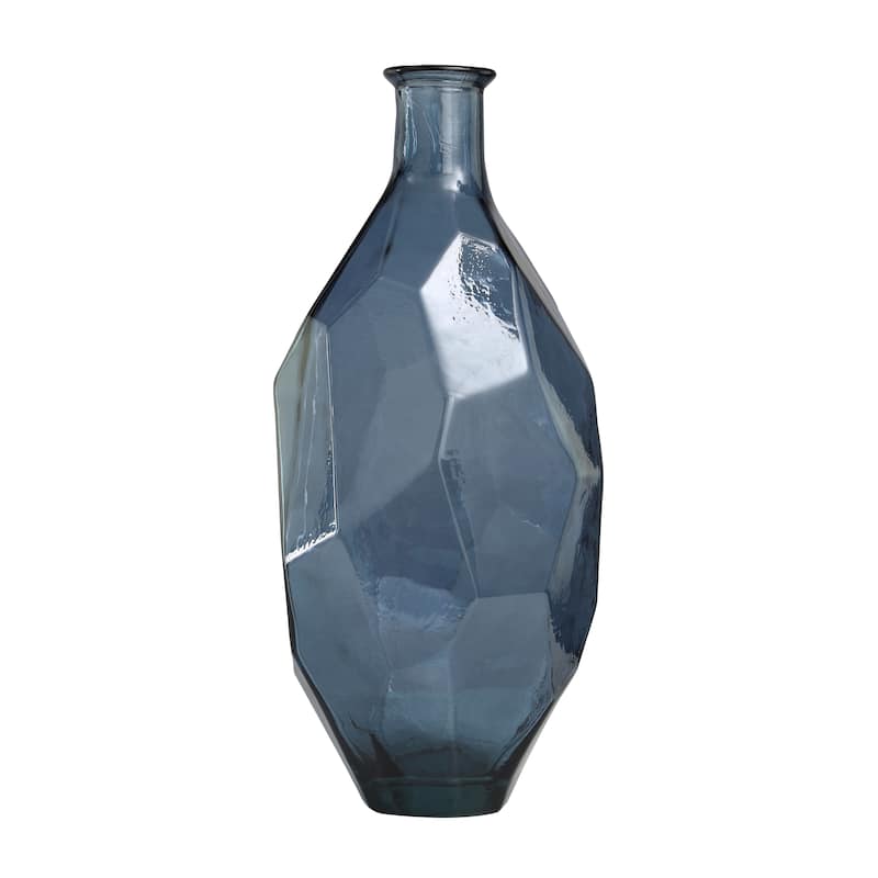 Exquisite Recycled Glass Tall Spanish Bottleneck Vase - Blue or Teal