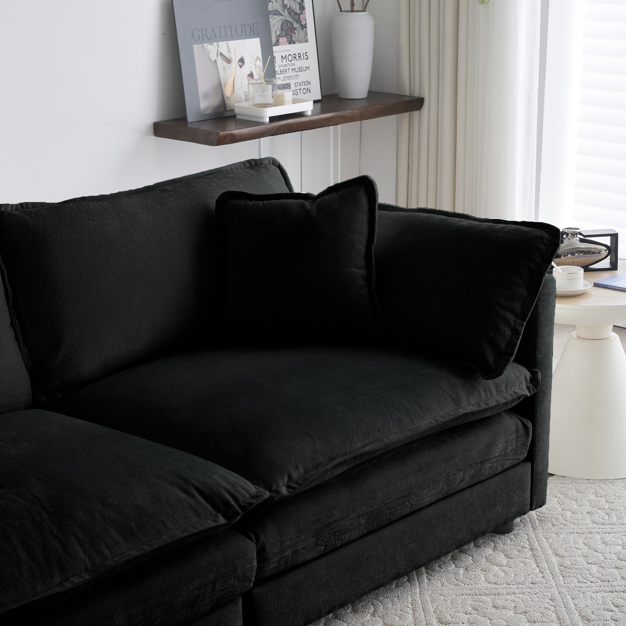 Black Loveseat Sofa Chenille Modular Recliner Chair Lounge Sofa Bed Bath Beyond 40647846