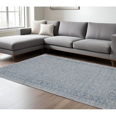 HomeRoots Medallion Traditional Rectangle Area Rug