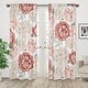 preview thumbnail 2 of 3, Boho Shabby Chic Floral Girl Window Treatment Curtain Panel Ivory Bohemian Vintage Garden Watercolor Flower Nature Elegant Rose