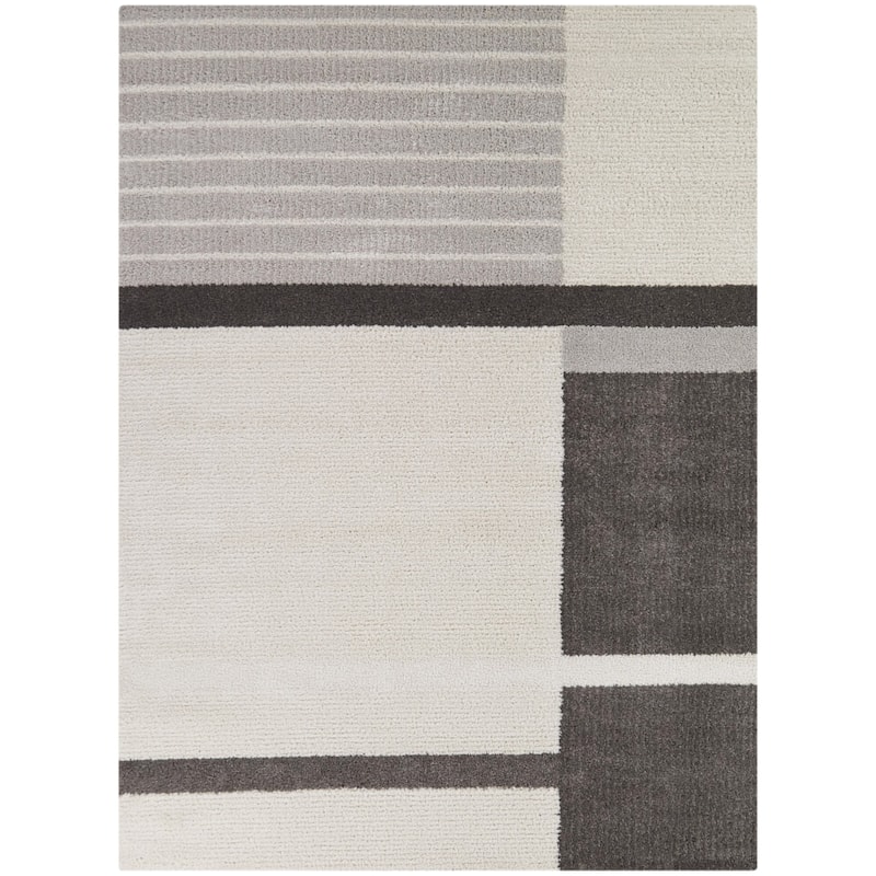 Klemens Modern Geometric Area Rug - 5'3" x 7' - Dark Grey - Rectangle