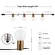 preview thumbnail 8 of 6, SAFAVIEH Lighting Farrynn 120-Inch Glass Light, Brass-Tone and Black - Brass/Black