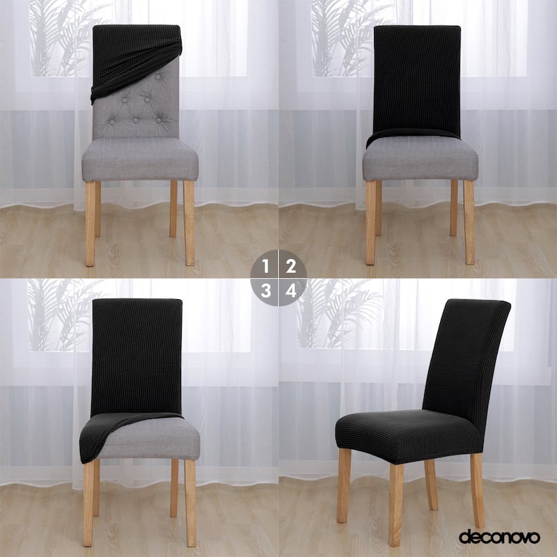 Deconovo Universal Soft Stretch Chair Slipcovers Set of 6