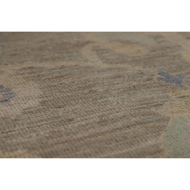 Hand Knotted Oriental 100% Wool Carpet Transitional All-Over Greys & Charcoal Oushak Area Rug - 13' 9'' X 9' 10''