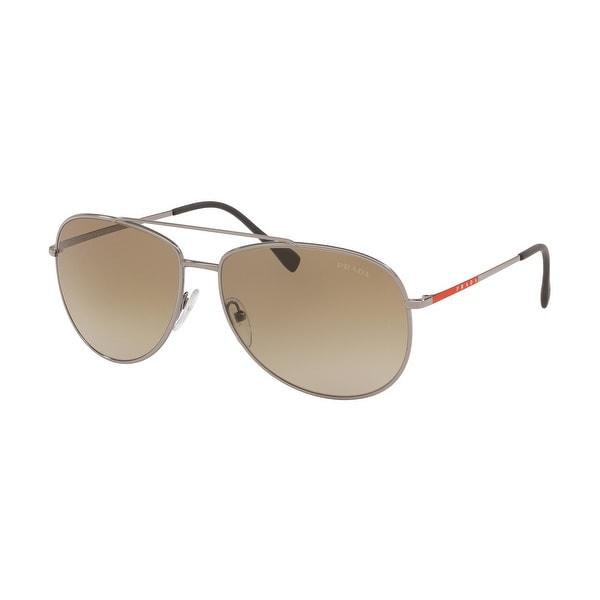 Prada Linea Rossa PS 55US 5AV1X1 61 Gunmetal Man Pilot Sunglasses