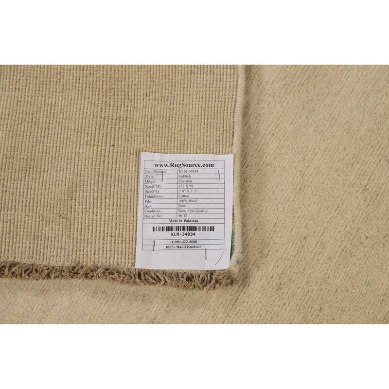 Gabbeh Oriental Foyer Rug Handmade Modern Wool Carpet - 3'3"x 5'0"