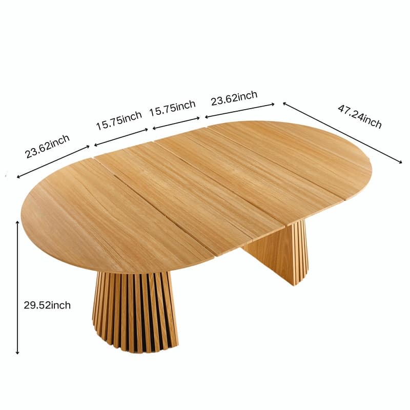 Extendable Mid-Century Modern Pedestal Table, Dining Table for 6-10 People or Large Coffee Table, 47.24-78.74"