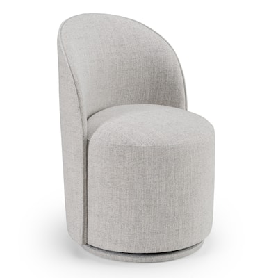 Modrest Correa Modern Light Grey Fabric Swivel Dining Chair