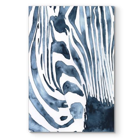Indigo Zebra I -Premium Gallery Wrapped Canvas