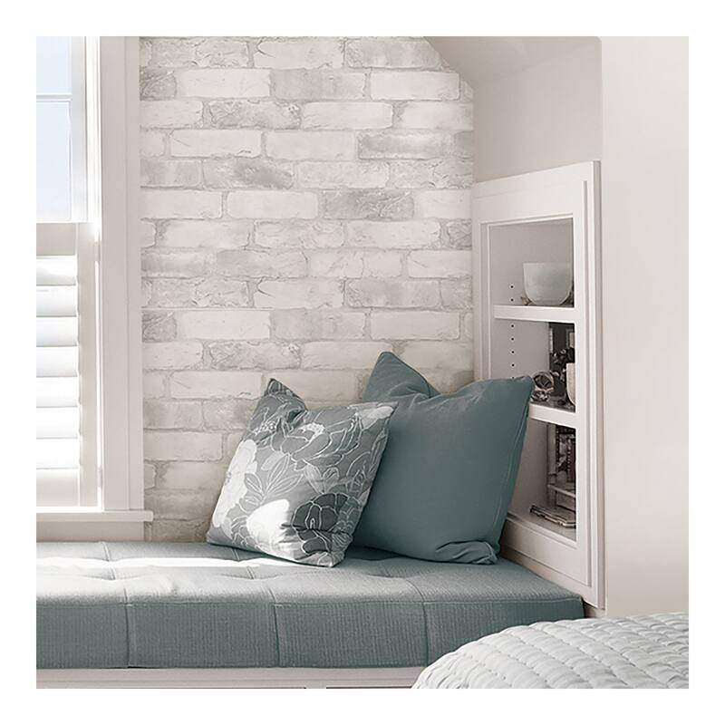 NuWallpaper Loft White Brick Peel & Stick Wallpaper - 216in x 20.5in x 0.025in